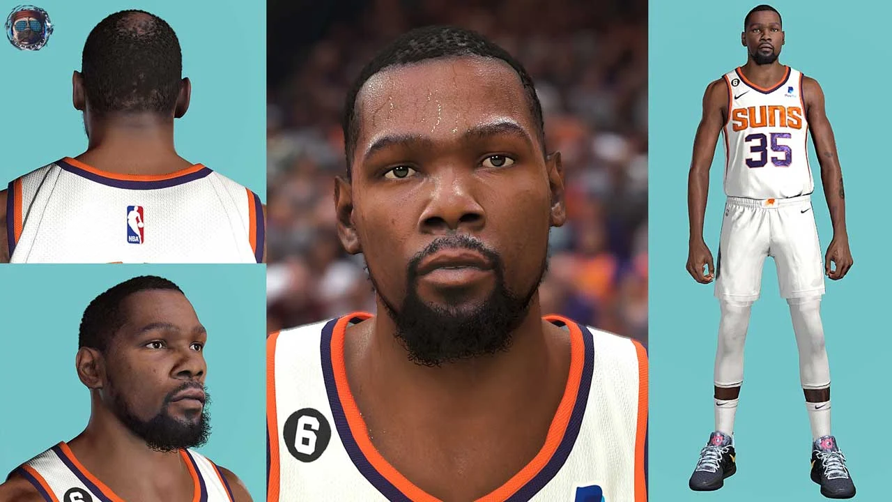 NBA 2K23 Kevin Durant Cyberface (Current Look)