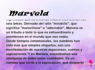 ▷ Significado del nombre Marvela