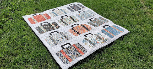 Rifle Paper Co. Suitcases travel-themed quilt