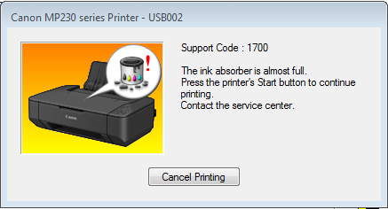 Keterangan tersebut menyatakan agar printer dimatikan dan 