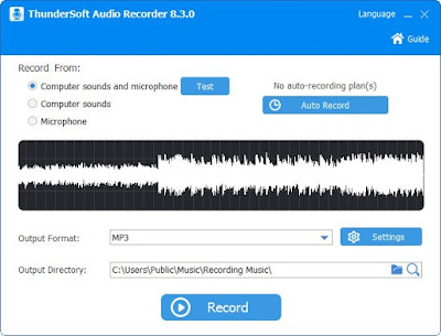 تحميل برنامج تسجيل الصوت للكمبيوتر ThunderSoftAudio Recorder 2020