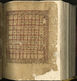 A full-page grid filled with Hebrew characters.