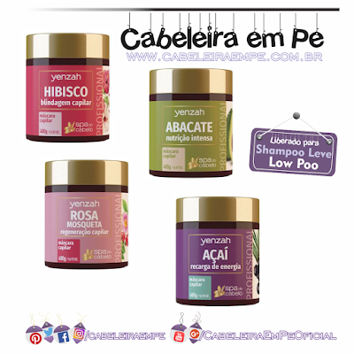 Composição Máscaras Spa Do Cabelo - Yenzah (Liberadas para Low Poo)