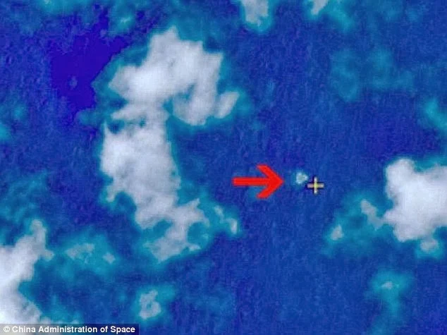 gambar satelit lokasi di mana kononnya kapal terbang MH 370 terhempas