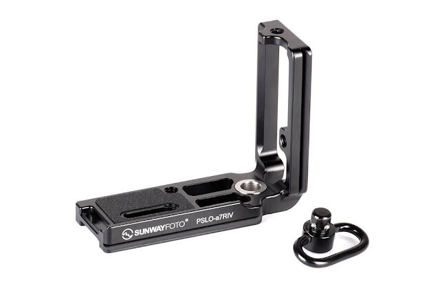 Sunwayfoto PSLO-a7RIV L bracket front with QD Sling Swivel