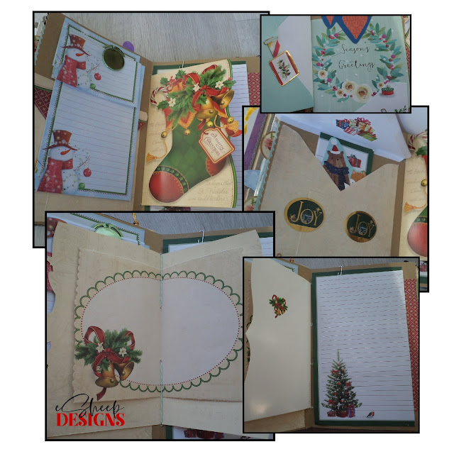 Christmas themed junk journal pages by eSheep Designs