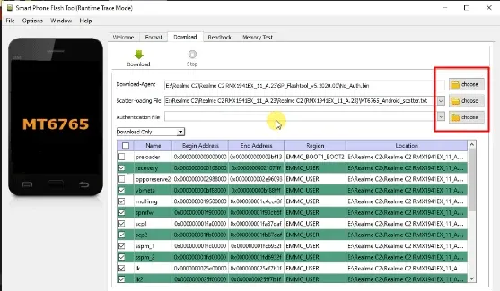 menambahkan file scatter realme c2