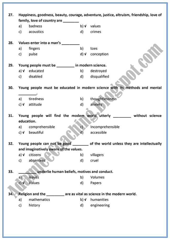 English-XI-Science-and-Society-Mcqs