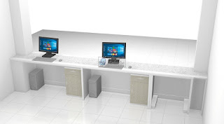  Furniture Interior Ruang Pendaftaran - Meja Front Desk Granit - Semarang Furniture