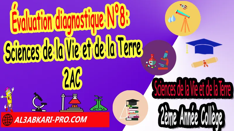 Évaluation diagnostique N°8 Sciences de la Vie et de la Terre svt 2ème Année Collège 2AC (en format WORD) Évaluation diagnostique en format WORD de Sciences de la Vie et de la Terre svt 2ème Année Collège 2AC (en format WORD), Évaluation diagnostique Sciences de la Vie et de la Terre svt 2AC, Test diagnostique Sciences de la Vie et de la Terre svt 2APIC, Sujet et Corrigé évaluation diagnostique 2ème année collège Sciences de la Vie et de la Terre svt pdf, Test diagnostique 2ac Science de la vie et de la terre, évaluation diagnostique 2ème année collège Sciences de la Vie et de la Terre svt pdf, évaluation diagnostique Sciences de la Vie et de la Terre svt collège, évaluation diagnostique 2 année collège, test diagnostique Sciences de la Vie et de la Terre svt 2 ac