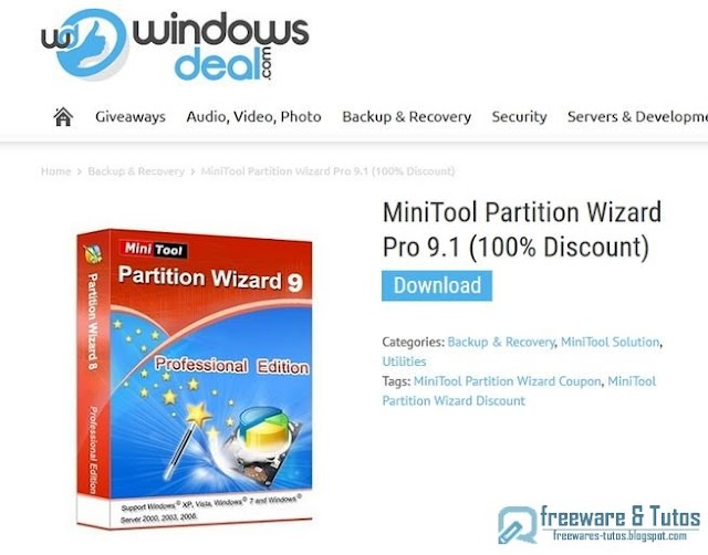 Offre promotionnelle : MiniTool Partition Wizard Pro 9.1 gratuit !