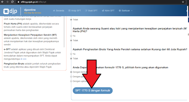 SPT 1770 S dengan formulir untuk di atas 60 juta