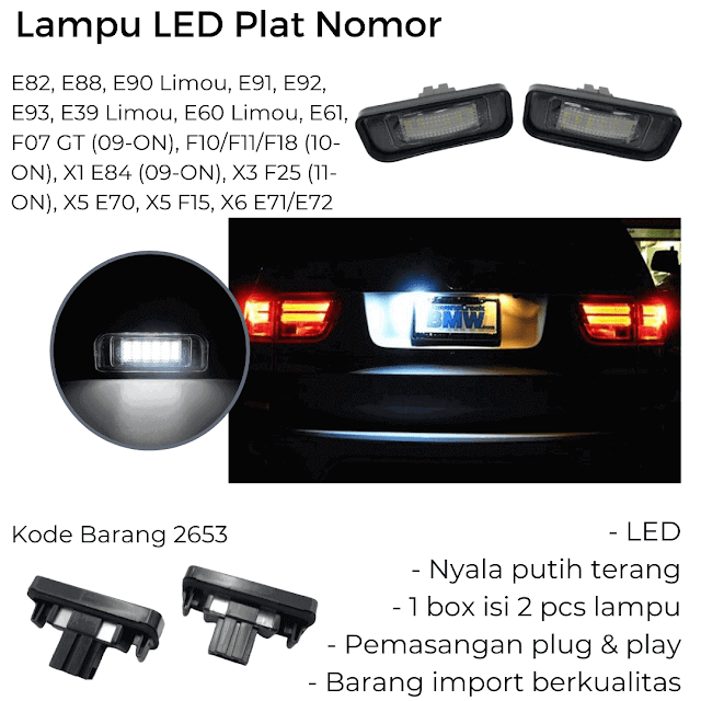 Lampu LED Plat Nomor BMW F15