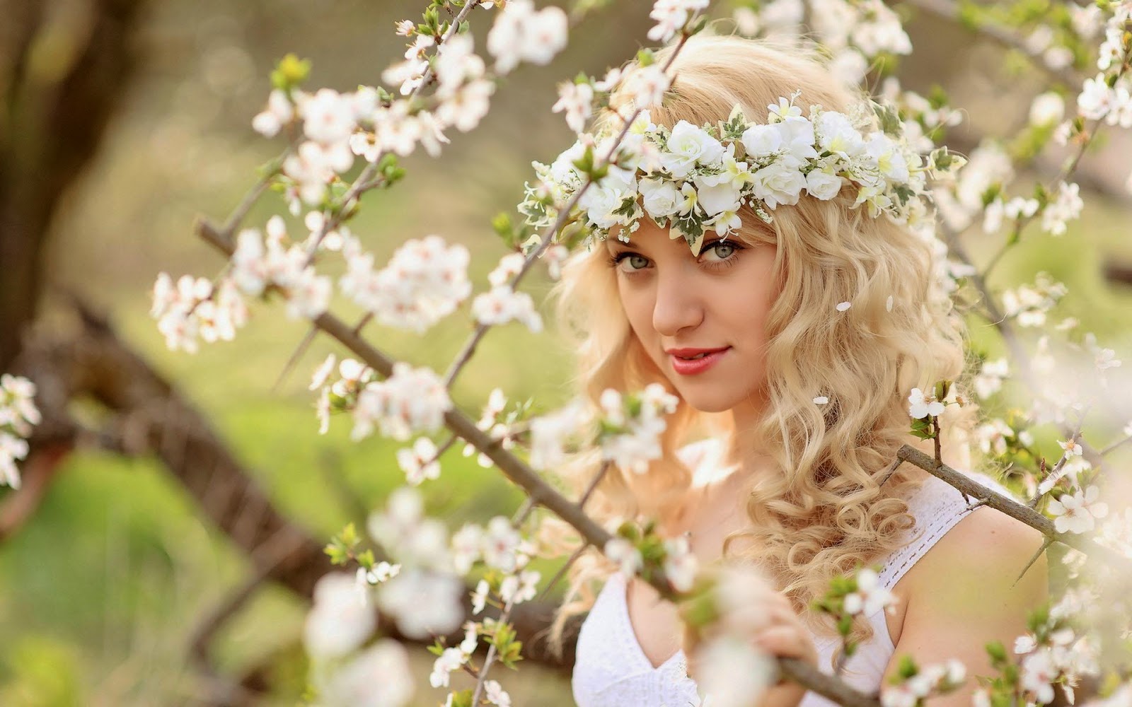 Girl with Beautiful Flowers