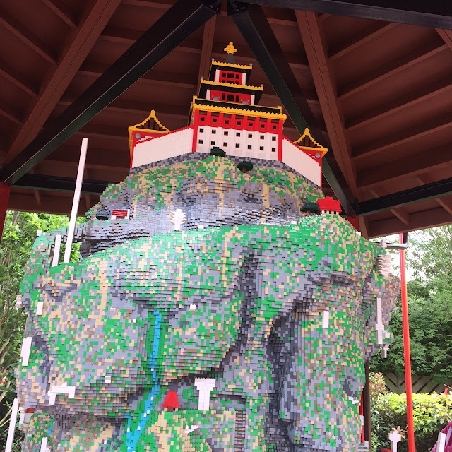 Lego mountain with oriental house on the top 