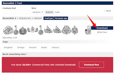 Cara Download Font Kaligrafi Arab