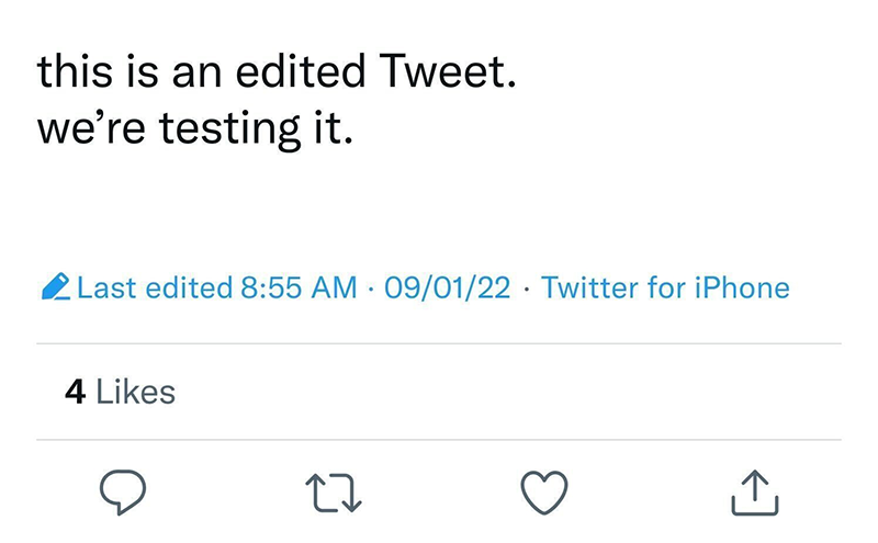 Sample of what an edited tweet looks like (Photo from Twitter)