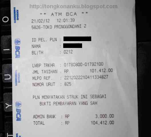 Cara Membayar Tagihan Listrik Lewat ATM  TONGKONANKU