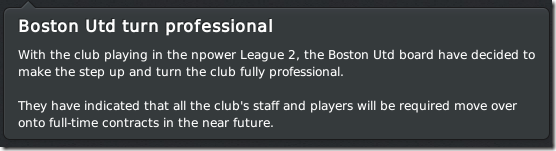 Boston United became a professional club