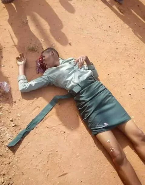 Graphic Photos: Young girl killed by commercial bus on her way to school in Anambra