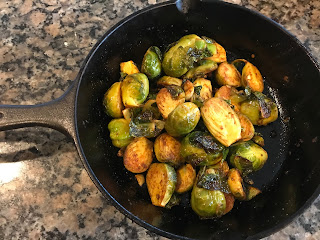 Roasted brussel sprouts spiked with Berbere and chaat masala