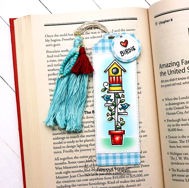 Birdhouse Bookmark by Larissa Heskett | Birdhouse Greetings Stamp Set, Bookmark Die Set and Spring Blooms Paper Pad by Newton's Nook Designs