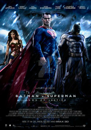 Poster of Batman v Superman Dawn of Justice (2016) BRRip Dual Audio 