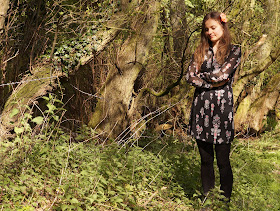 Girl in spring Norfolk countryside