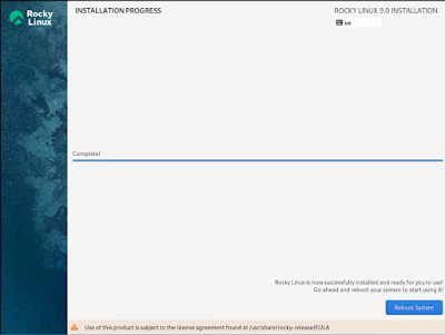 Rocky Linux 9 install-reboot system