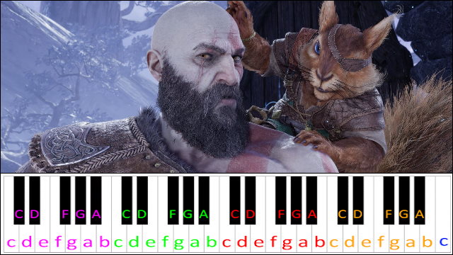 A Son's Path by Bear McCreary (God of War Ragnarök) Piano / Keyboard Easy Letter Notes for Beginners