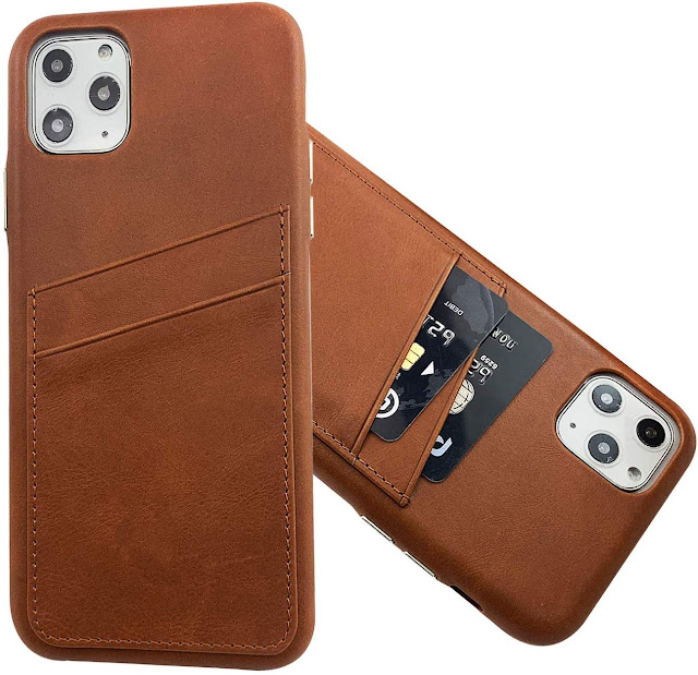 LUCKYCOIN Best Leather Cases iPhone 11 Pro Max Top