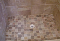 shower tile floor and walls checker-board