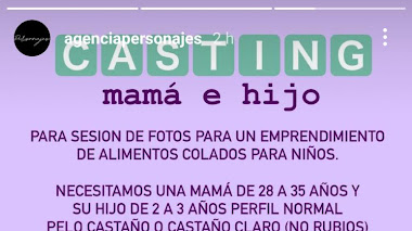 CHILE: Casting MADRE E HIJO para sesión de fotos de cadena de alimentos