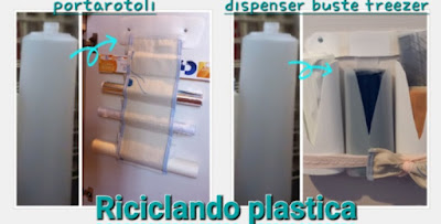 Riciclando plastica, portarotoli cucina e dispenser sacchetti freezer