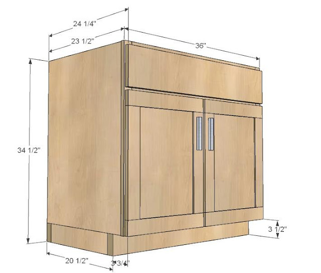 standard kitchen sink cabinet dimensions