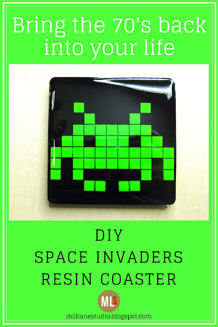 DIY Space invaders resin coaster inspiration sheet