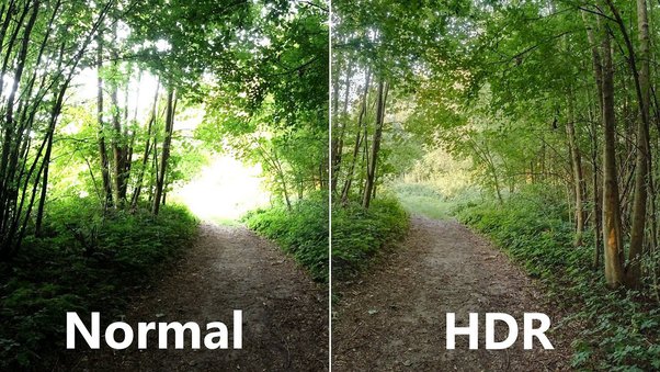 Dynamic range with and without HDR