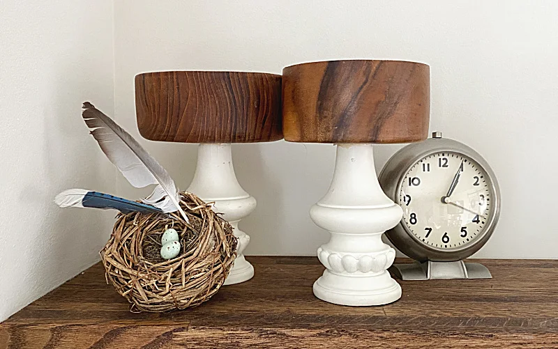 pedestal bowls, nest and clock