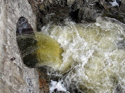 Flour Mill sluice pipe, Kenduskeag Stream - photo by Michael Alden