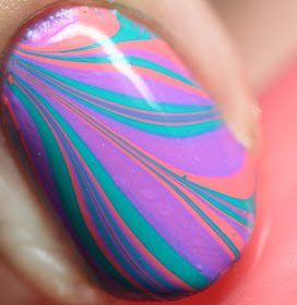 Powder Perfect Bermuda Triangle Collection water marble nail art