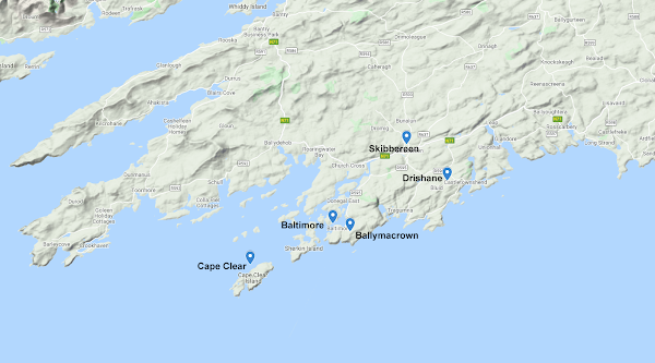 Map of West Cork.