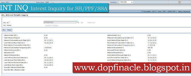Interest Accrual enquiry using HAITINQ : DOP Finacle