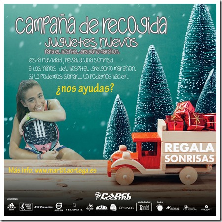 Padel Nuestro se une a la campaña “Regala Sonrisas”, de Marta Ortega, para recoger juguetes para niños hospitalizados.
