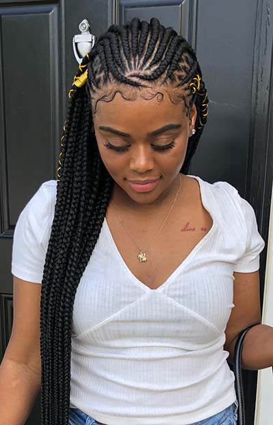  Here we have a stunning short tribal braid idea that has been finished off with beads ✘ 32 African Long Tribal Braids Ponytail Updos To Try In 2020