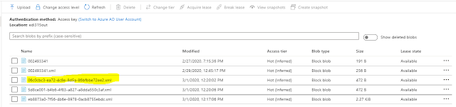 file in blob container