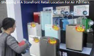 Shopping In A Storefront Retail Location For Air Purifiers.