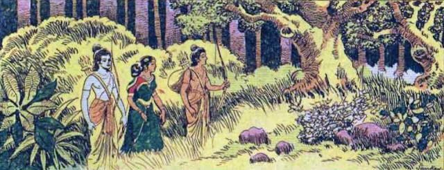 Rama Sita and Lakshmana goes into Dandaka forest