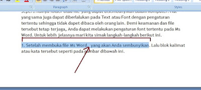 Cara Menyembunyikan Kata di Ms Word