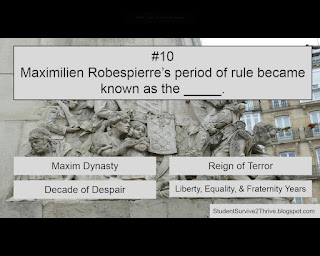 Maximilien Robespierre’s period of rule became known as the _____. Answer choices include: Maxim Dynasty, Reign of Terror, Decade of Despair, Liberty/Equality/Fraternity Years