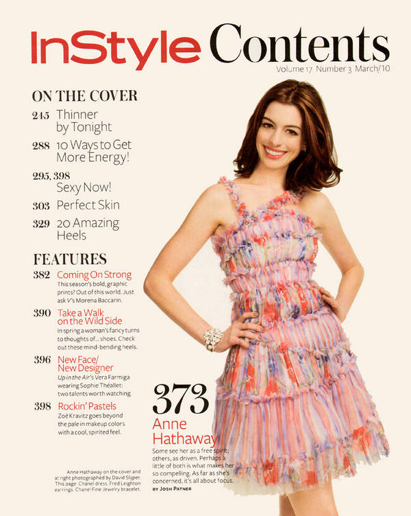 Anne Hathaway-Fashion Tips in InStyle Magz
